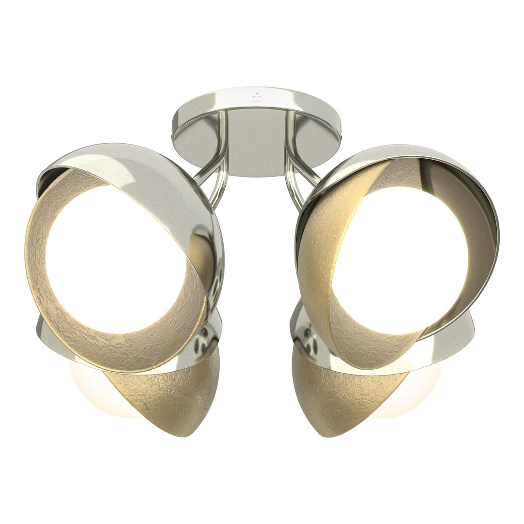 Hubbardton Forge Canada - 121376-SKT-85-86-GG0711 - Four Light Semi-Flush Mount - Brooklyn - Sterling