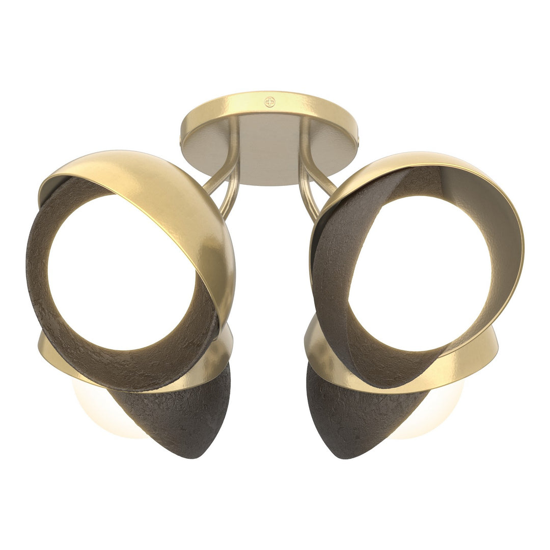 Hubbardton Forge Canada - 121376-SKT-86-14-GG0711 - Four Light Semi-Flush Mount - Brooklyn - Modern Brass
