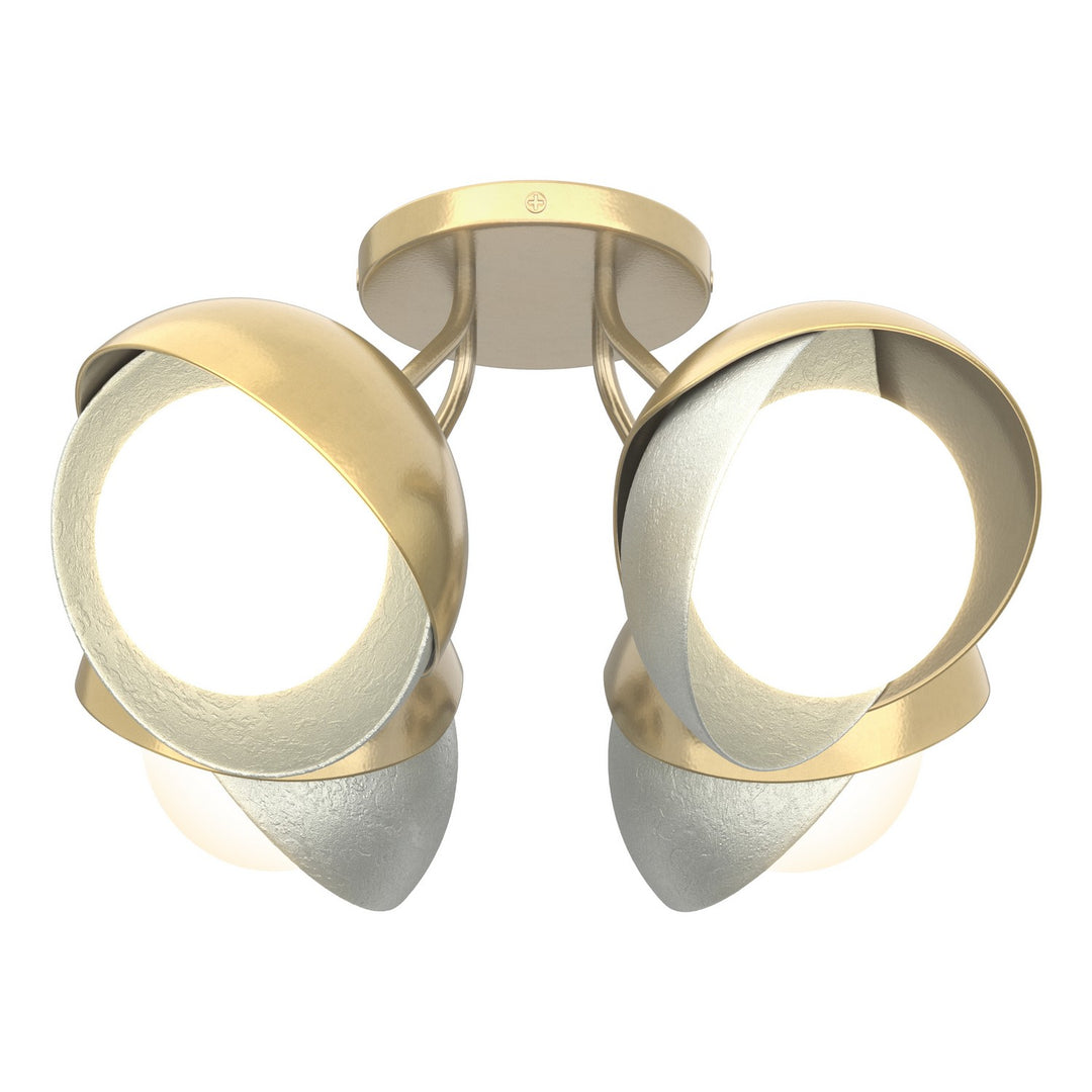 Hubbardton Forge Canada - 121376-SKT-86-82-GG0711 - Four Light Semi-Flush Mount - Brooklyn - Modern Brass