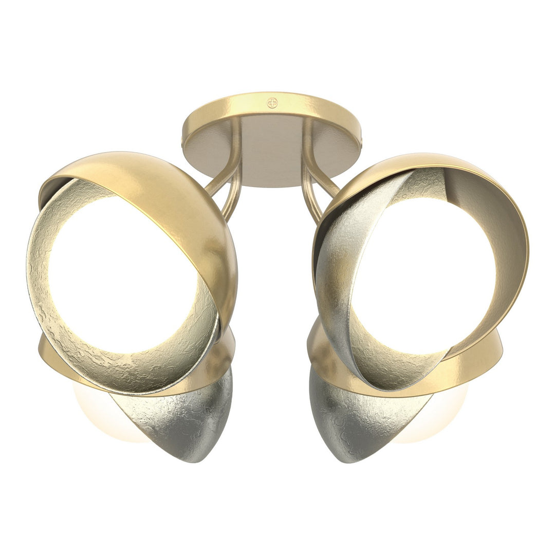 Hubbardton Forge Canada - 121376-SKT-86-85-GG0711 - Four Light Semi-Flush Mount - Brooklyn - Modern Brass