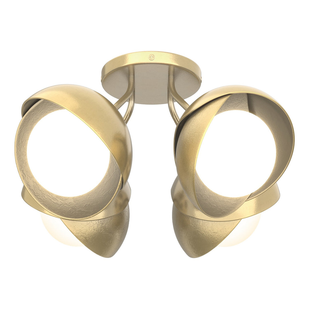 Hubbardton Forge Canada - 121376-SKT-86-86-GG0711 - Four Light Semi-Flush Mount - Brooklyn - Modern Brass