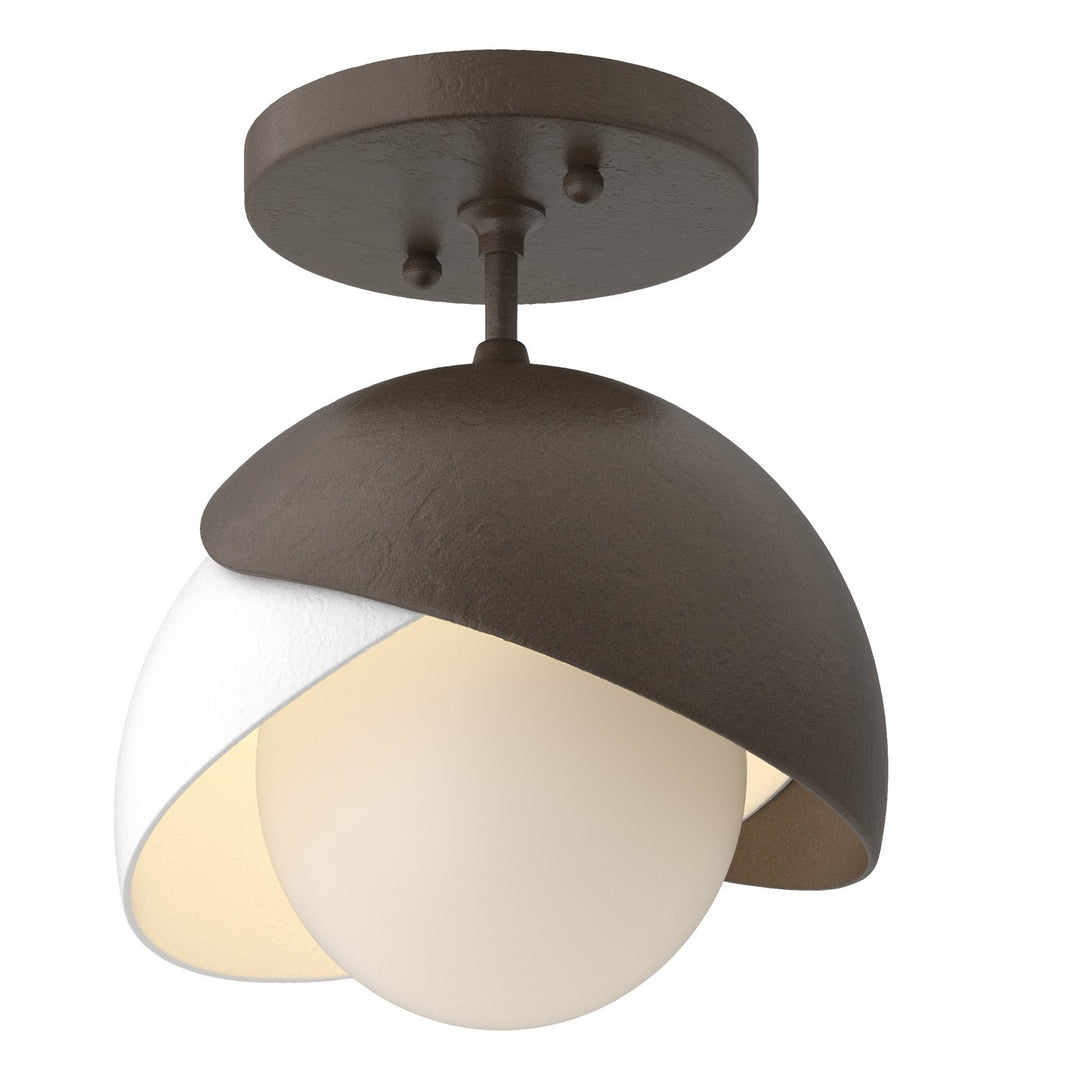 Hubbardton Forge Canada - 121377-SKT-05-02-GG0711 - One Light Semi-Flush Mount - Brooklyn - Bronze