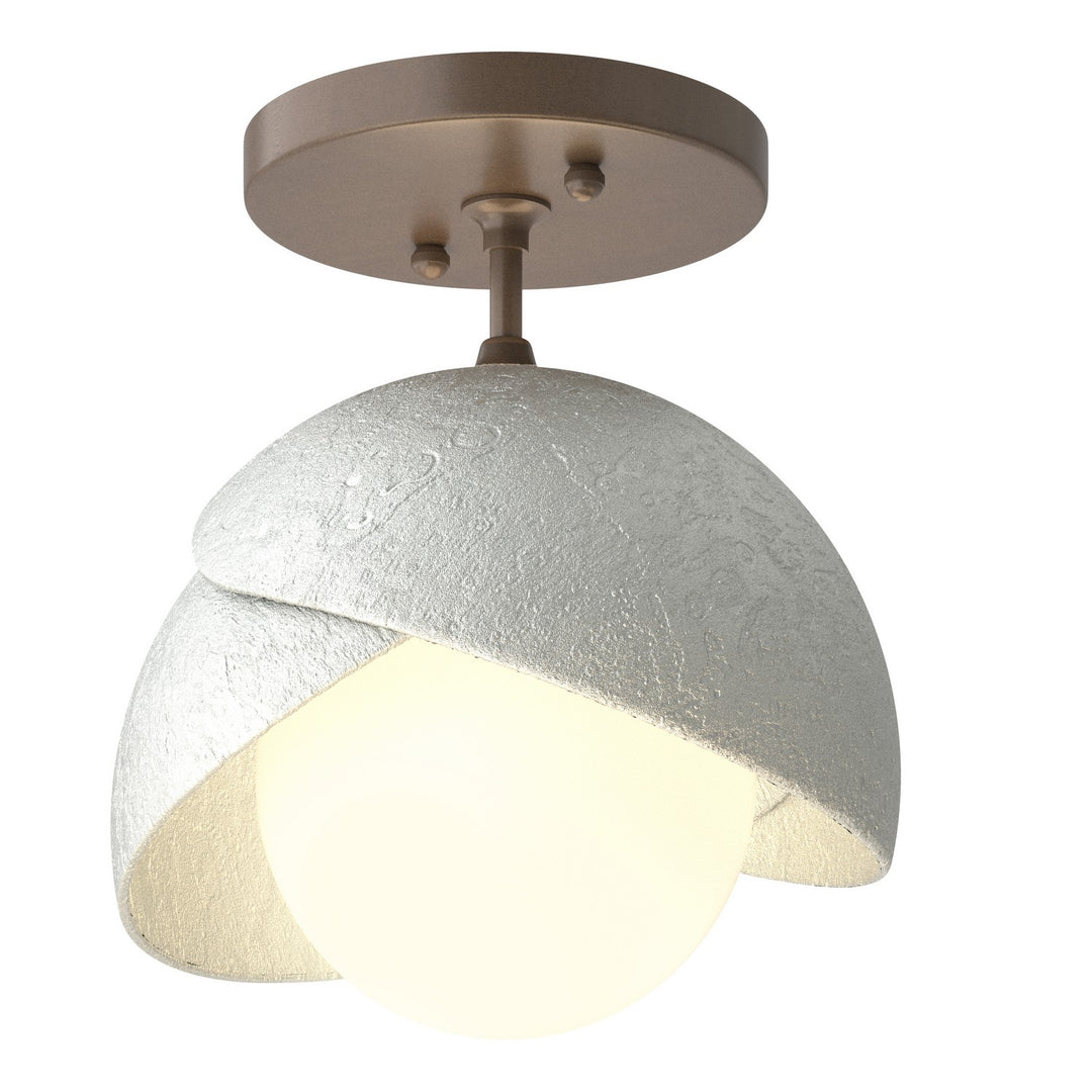 Hubbardton Forge Canada - 121377-SKT-05-05-GG0711 - One Light Semi-Flush Mount - Brooklyn - Bronze