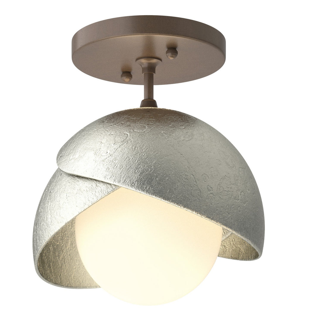 Hubbardton Forge Canada - 121377-SKT-05-85-GG0711 - One Light Semi-Flush Mount - Brooklyn - Bronze
