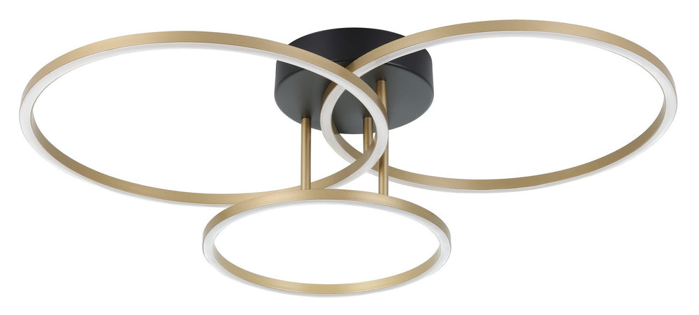 Boyal 2 LED Ceiling Mount in Gold And Structured Black - available from The Lighting Shoppe, trusted by Canadian homeowners