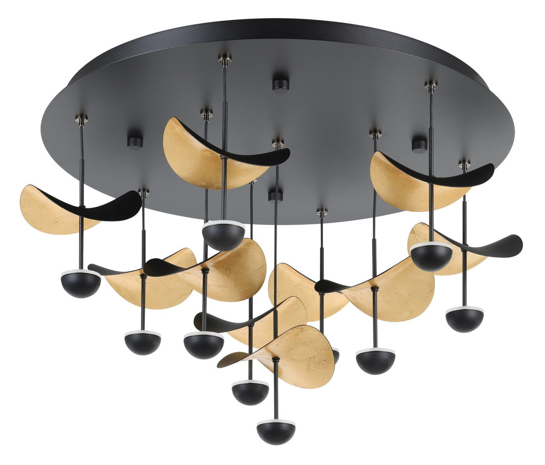 Dracera LED Ceiling Mount in Black, Gold Leaf - available from The Lighting Shoppe, trusted by Canadian homeowners