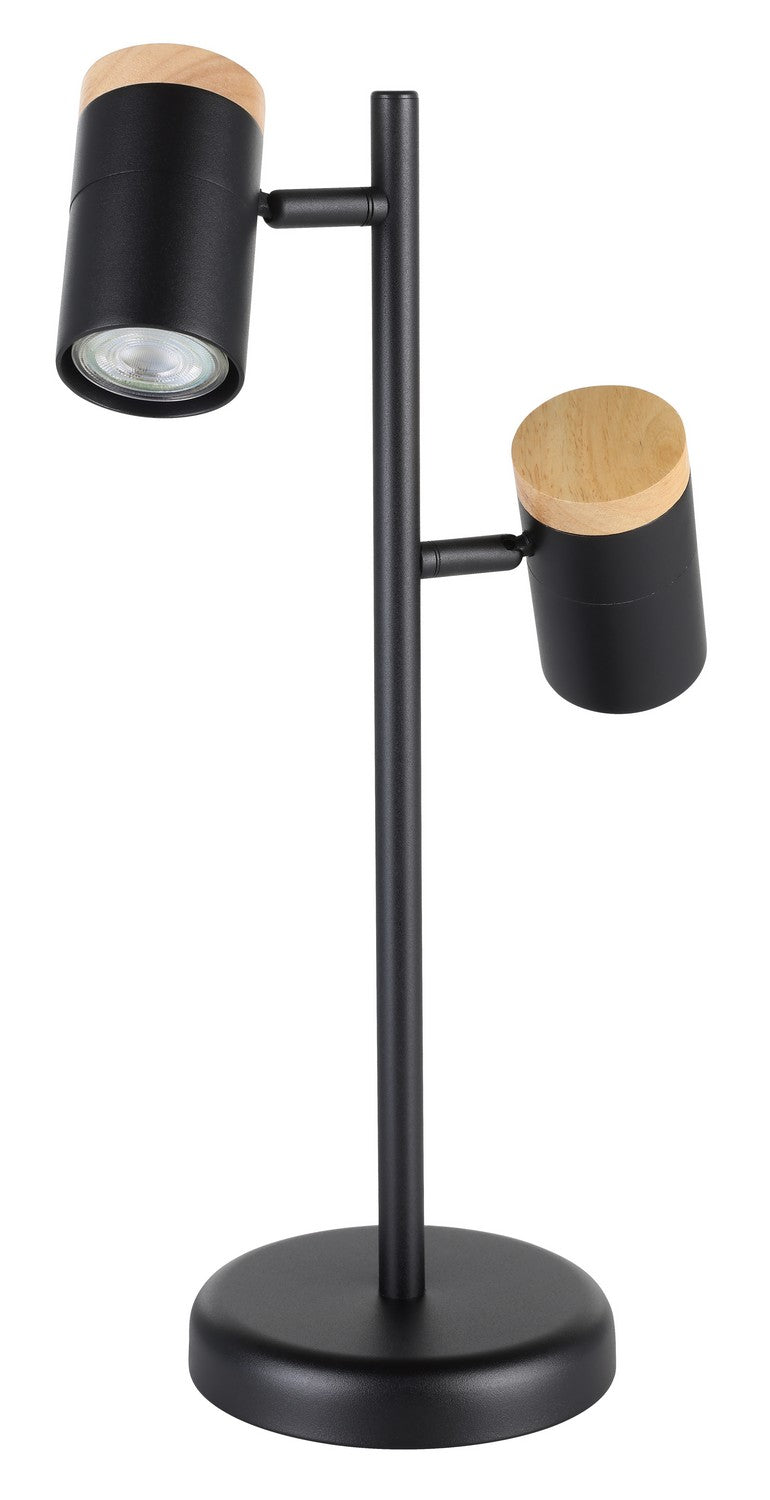 Chatterton LED Table Lamp in Structured Black And Wood - available from The Lighting Shoppe, trusted by Canadian homeowners
