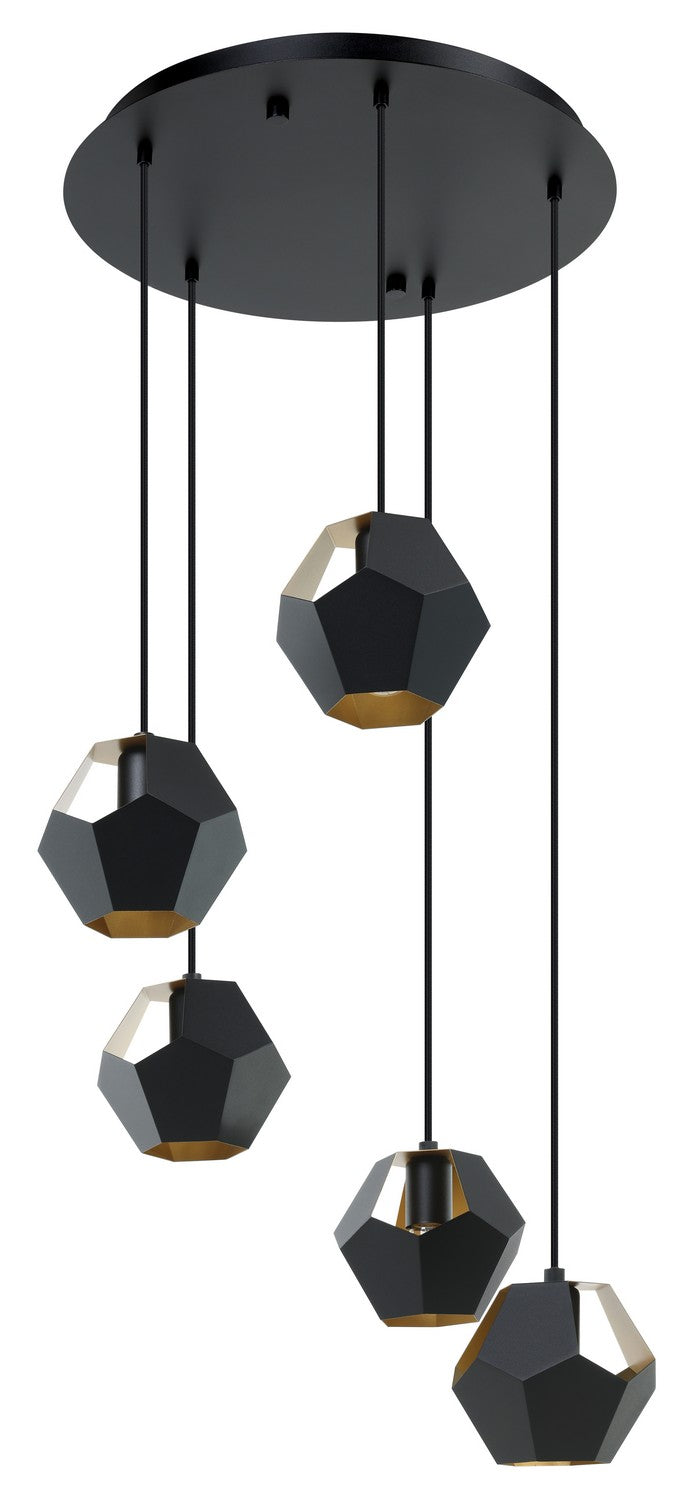 Rasigures Five Light Pendant in Black - available from The Lighting Shoppe, trusted by Canadian homeowners