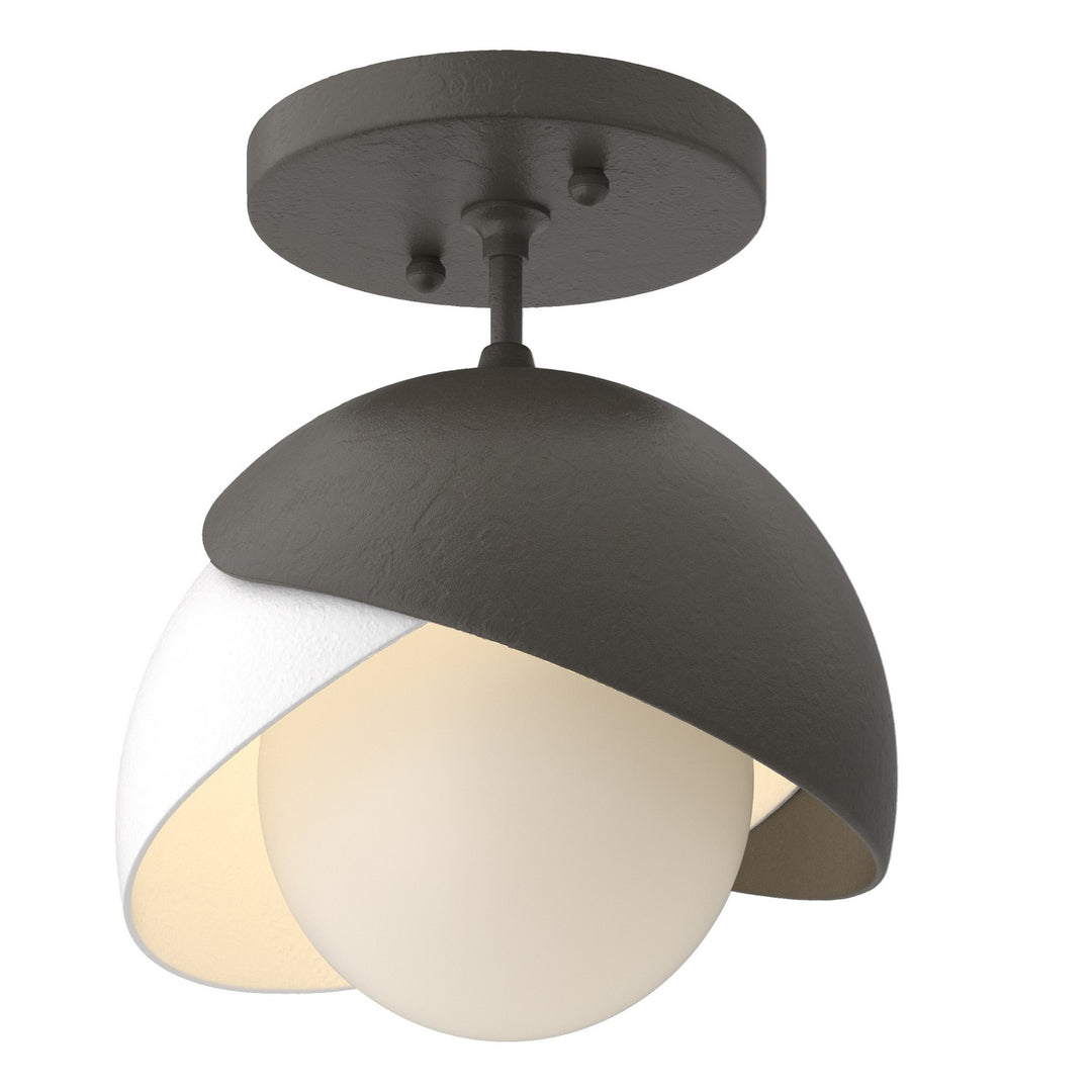 Hubbardton Forge Canada - 121377-SKT-07-02-GG0711 - One Light Semi-Flush Mount - Brooklyn - Dark Smoke