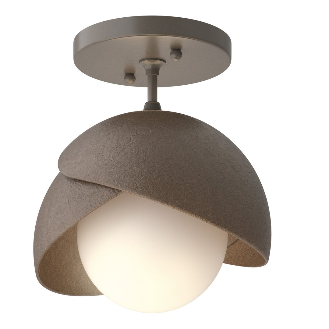 Hubbardton Forge Canada - 121377-SKT-07-05-GG0711 - One Light Semi-Flush Mount - Brooklyn - Dark Smoke