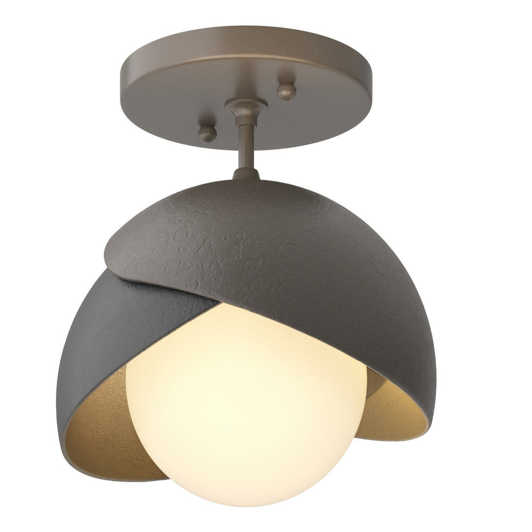 Hubbardton Forge Canada - 121377-SKT-07-10-GG0711 - One Light Semi-Flush Mount - Brooklyn - Dark Smoke