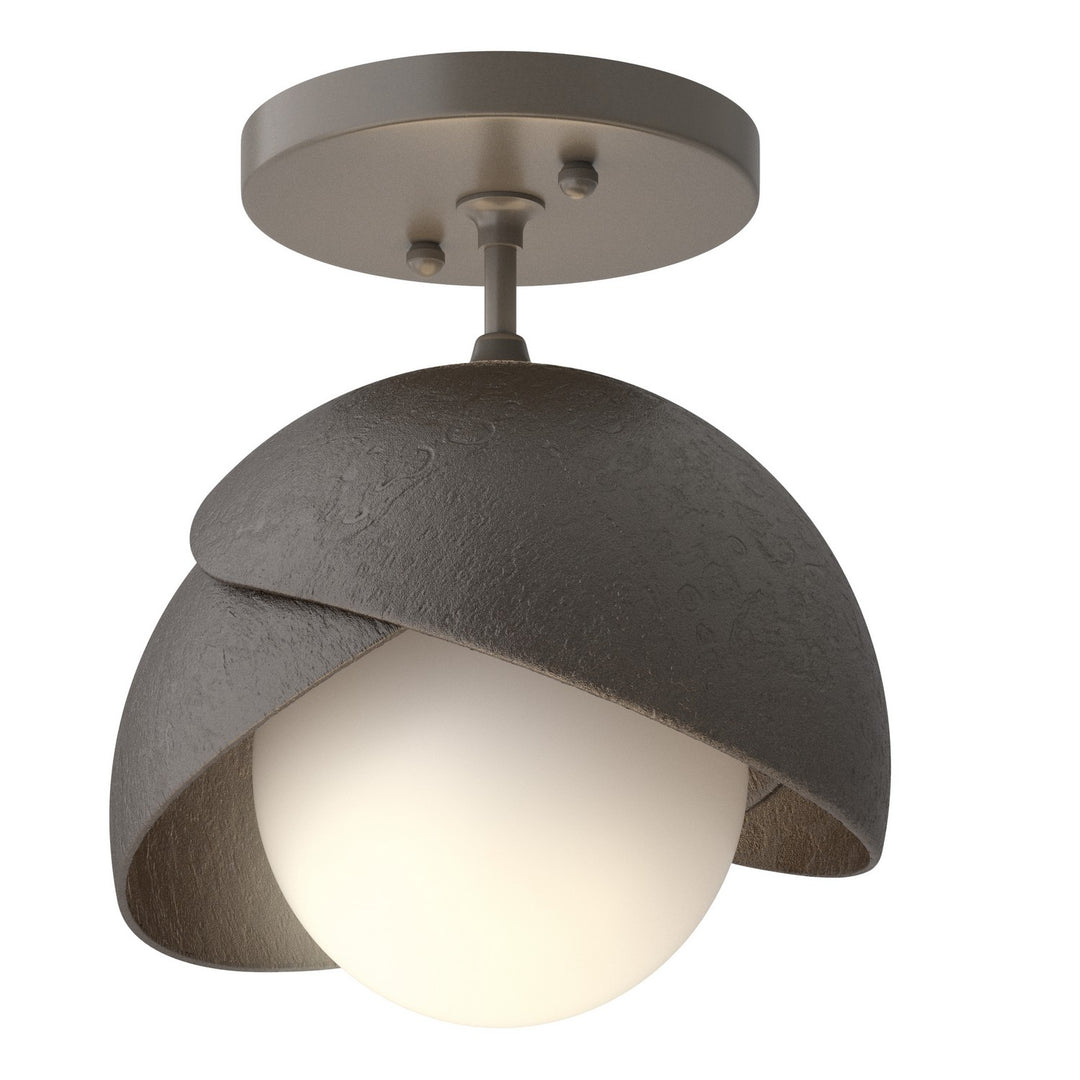 Hubbardton Forge Canada - 121377-SKT-07-14-GG0711 - One Light Semi-Flush Mount - Brooklyn - Dark Smoke