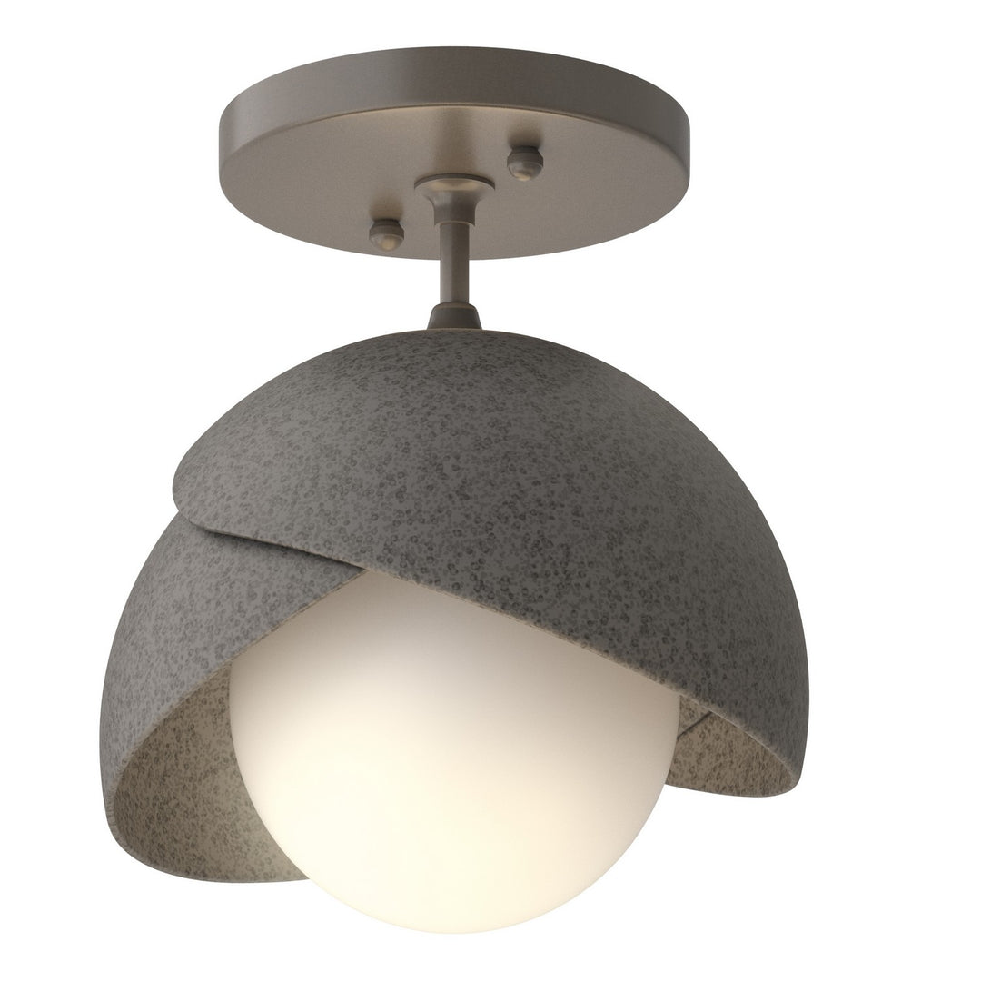 Hubbardton Forge Canada - 121377-SKT-07-20-GG0711 - One Light Semi-Flush Mount - Brooklyn - Dark Smoke
