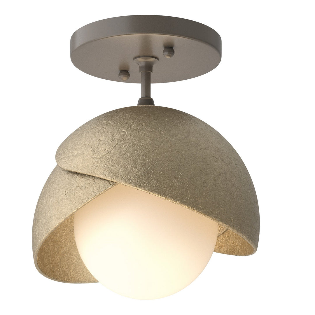 Hubbardton Forge Canada - 121377-SKT-07-84-GG0711 - One Light Semi-Flush Mount - Brooklyn - Dark Smoke