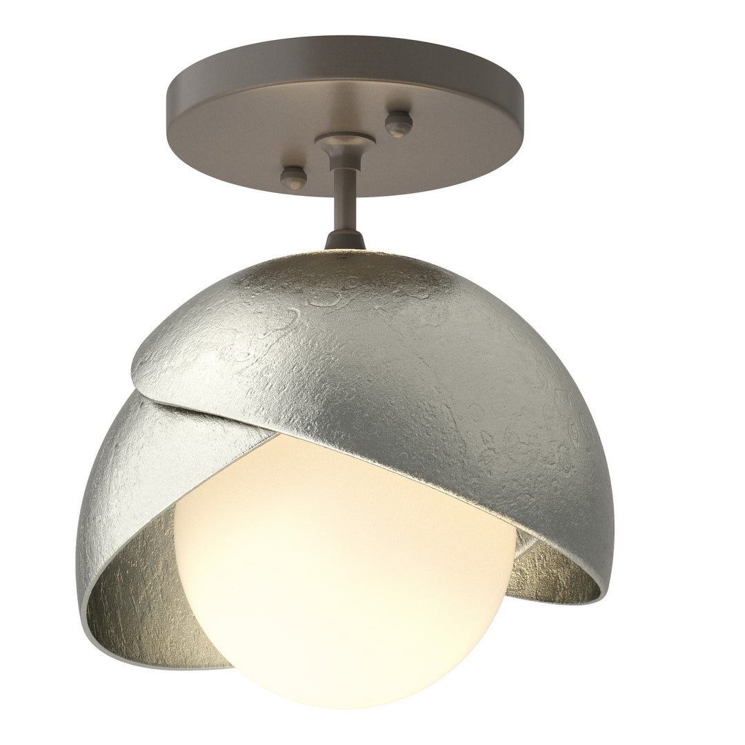 Hubbardton Forge Canada - 121377-SKT-07-85-GG0711 - One Light Semi-Flush Mount - Brooklyn - Dark Smoke