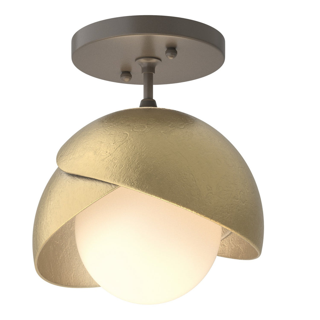 Hubbardton Forge Canada - 121377-SKT-07-86-GG0711 - One Light Semi-Flush Mount - Brooklyn - Dark Smoke
