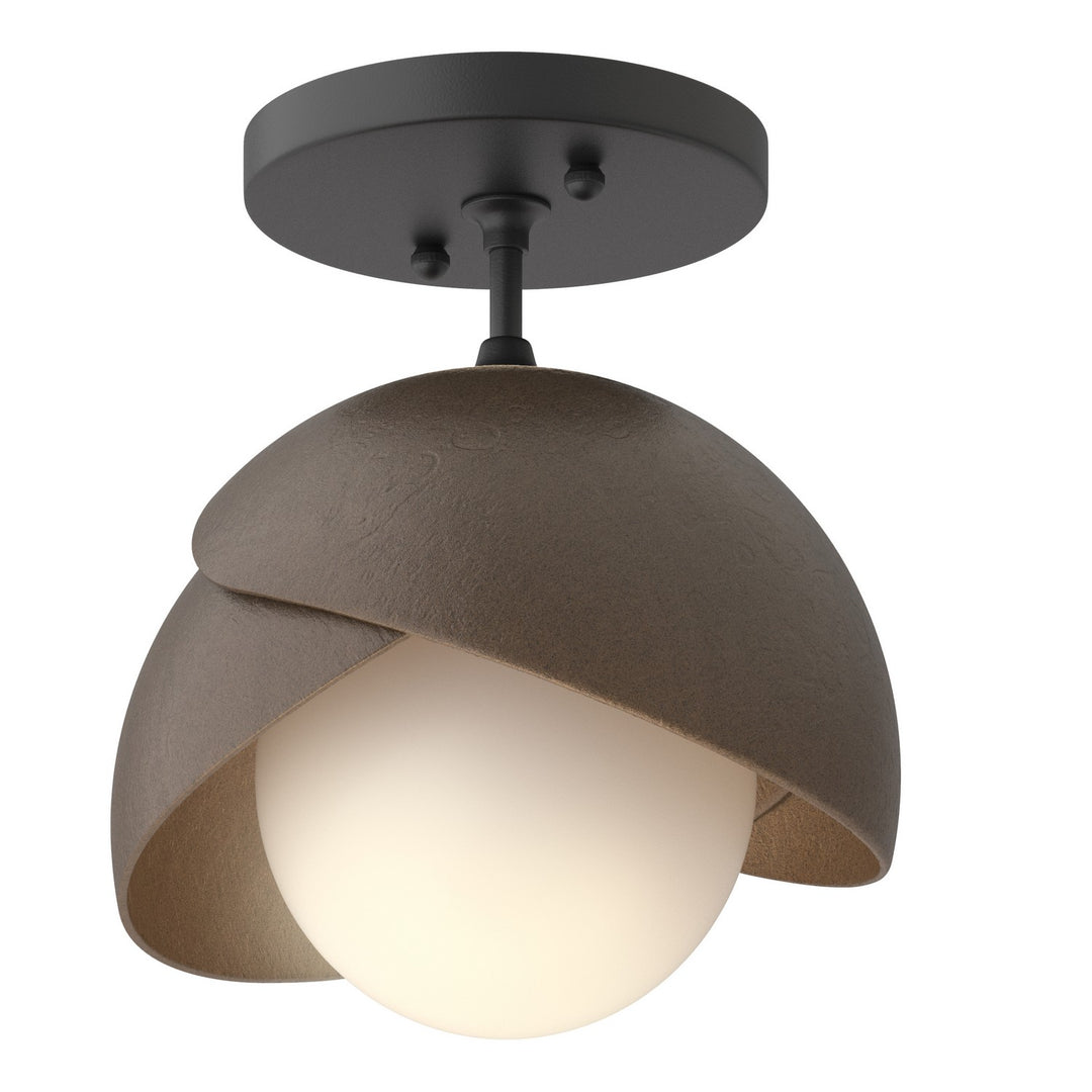 Hubbardton Forge Canada - 121377-SKT-10-05-GG0711 - One Light Semi-Flush Mount - Brooklyn - Black