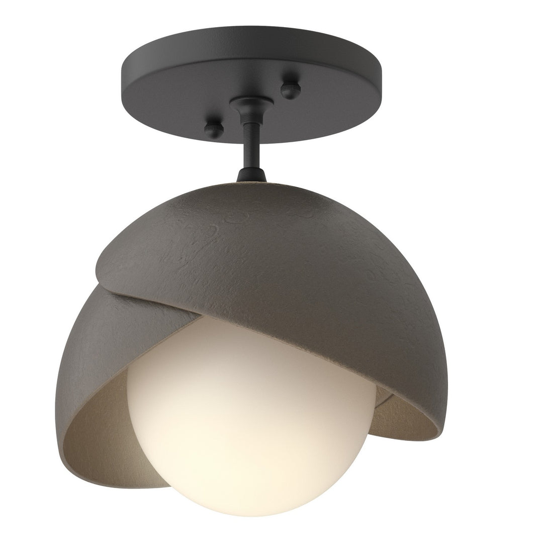 Hubbardton Forge Canada - 121377-SKT-10-07-GG0711 - One Light Semi-Flush Mount - Brooklyn - Black