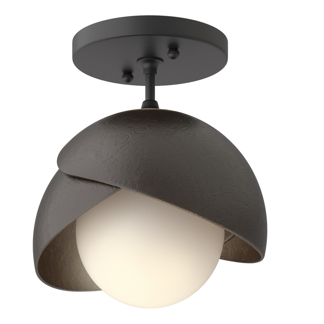 Hubbardton Forge Canada - 121377-SKT-10-14-GG0711 - One Light Semi-Flush Mount - Brooklyn - Black