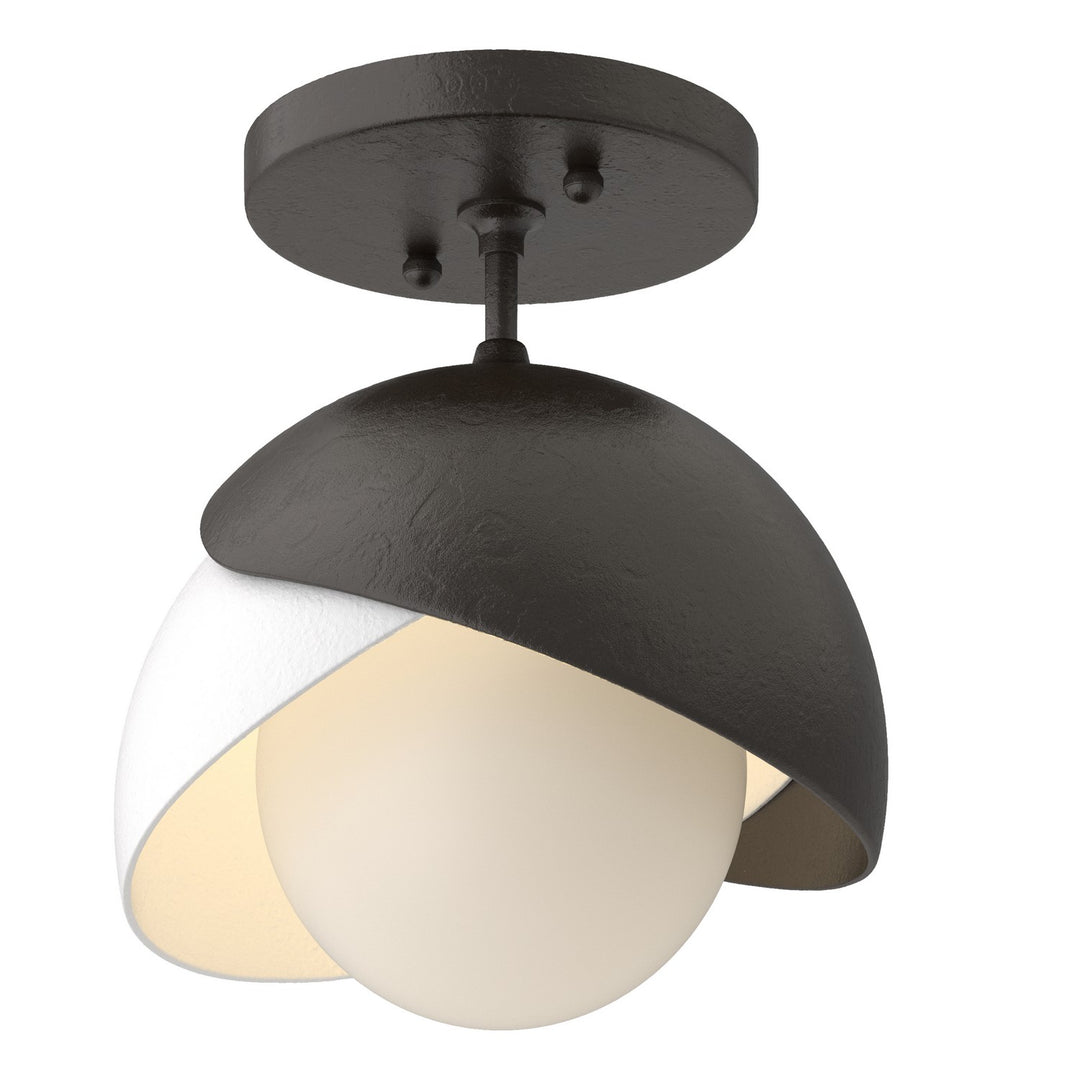 Hubbardton Forge Canada - 121377-SKT-14-02-GG0711 - One Light Semi-Flush Mount - Brooklyn - Oil Rubbed Bronze