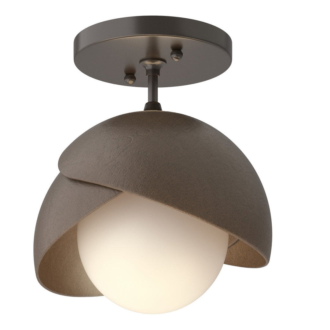 Hubbardton Forge Canada - 121377-SKT-14-05-GG0711 - One Light Semi-Flush Mount - Brooklyn - Oil Rubbed Bronze