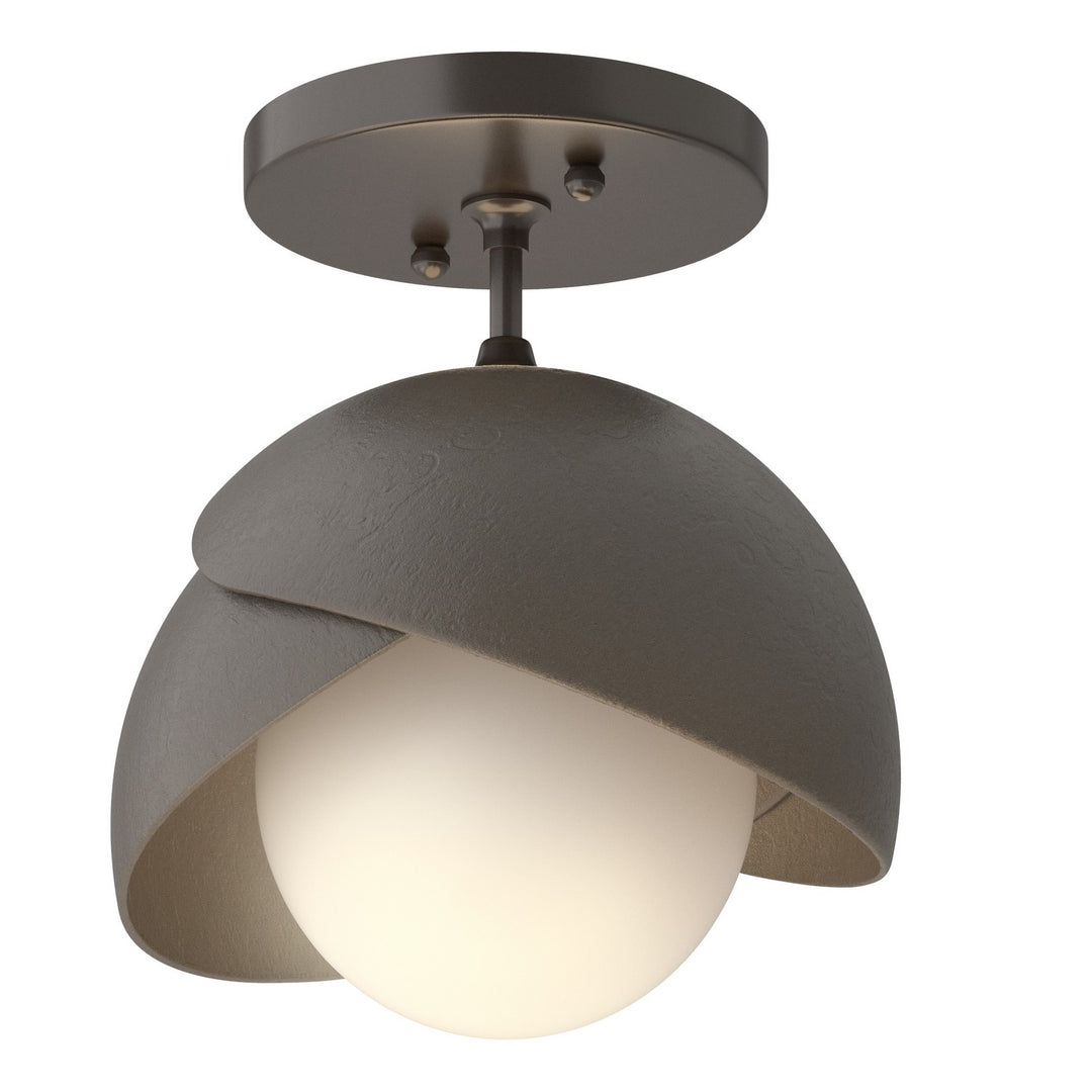 Hubbardton Forge Canada - 121377-SKT-14-07-GG0711 - One Light Semi-Flush Mount - Brooklyn - Oil Rubbed Bronze