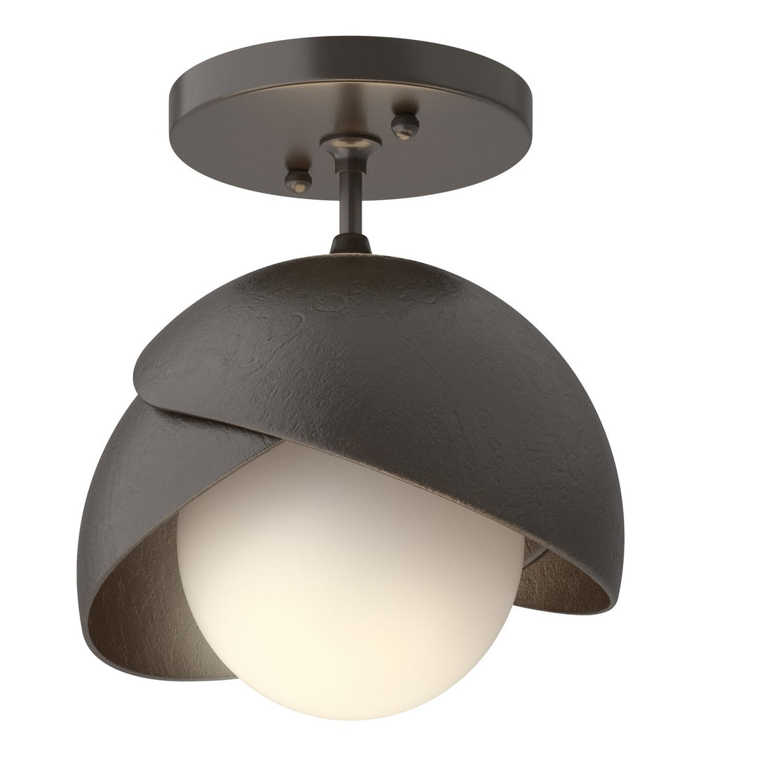 Hubbardton Forge Canada - 121377-SKT-14-14-GG0711 - One Light Semi-Flush Mount - Brooklyn - Oil Rubbed Bronze