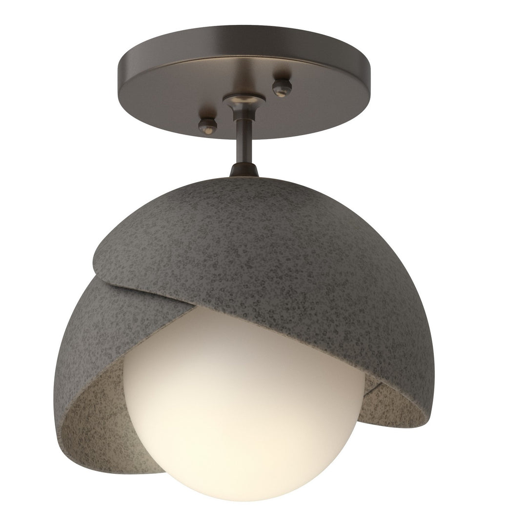 Hubbardton Forge Canada - 121377-SKT-14-20-GG0711 - One Light Semi-Flush Mount - Brooklyn - Oil Rubbed Bronze