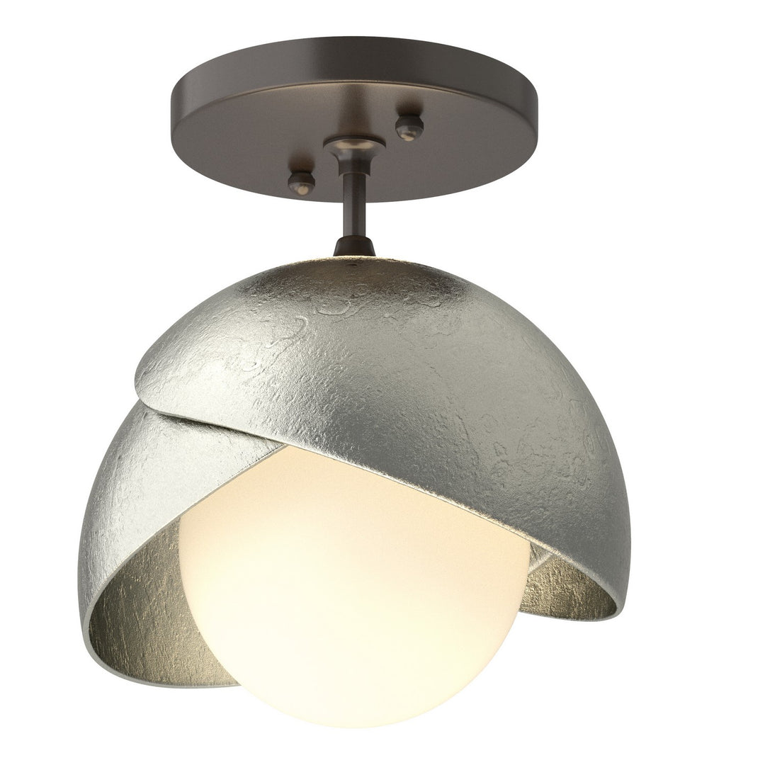Hubbardton Forge Canada - 121377-SKT-14-85-GG0711 - One Light Semi-Flush Mount - Brooklyn - Oil Rubbed Bronze