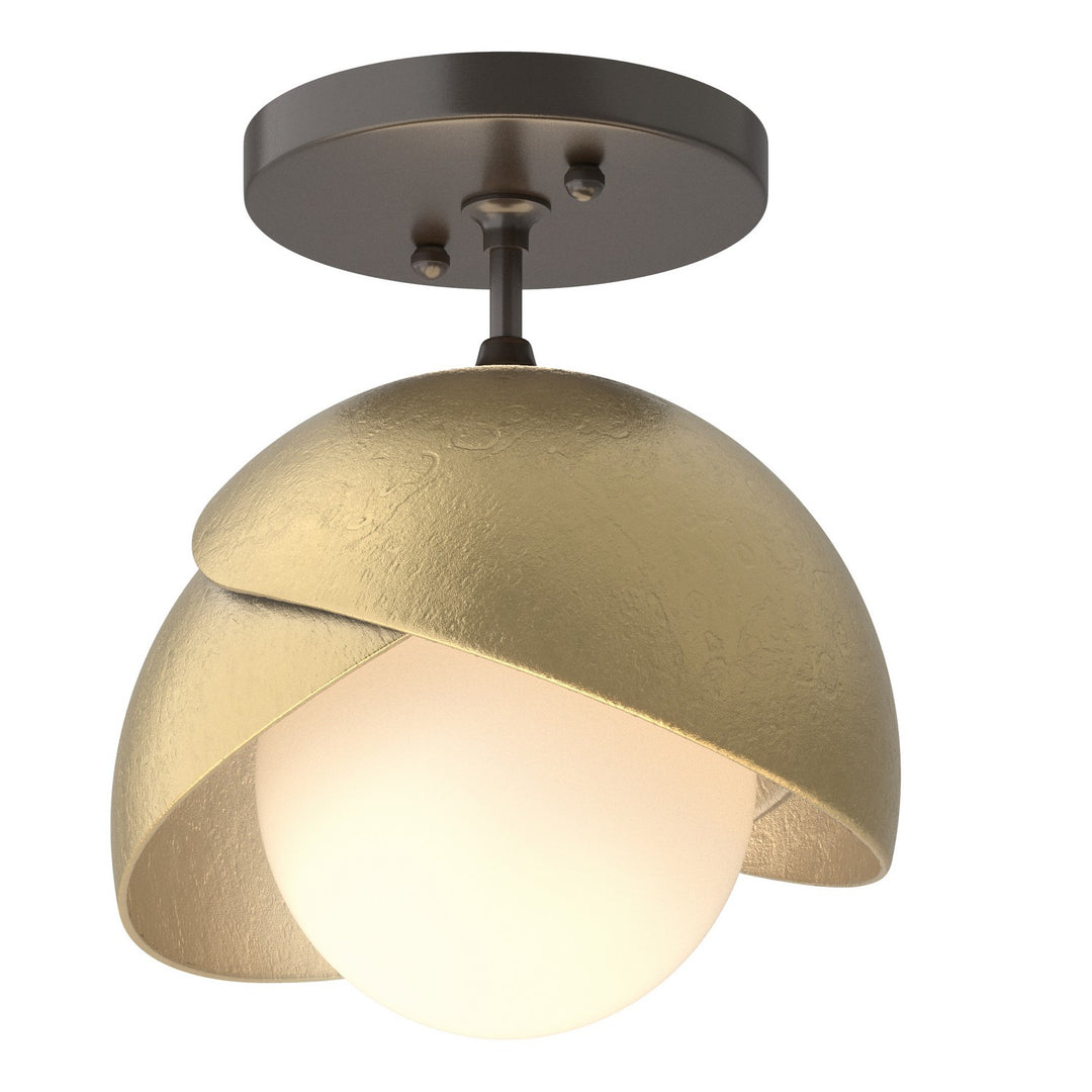 Hubbardton Forge Canada - 121377-SKT-14-86-GG0711 - One Light Semi-Flush Mount - Brooklyn - Oil Rubbed Bronze