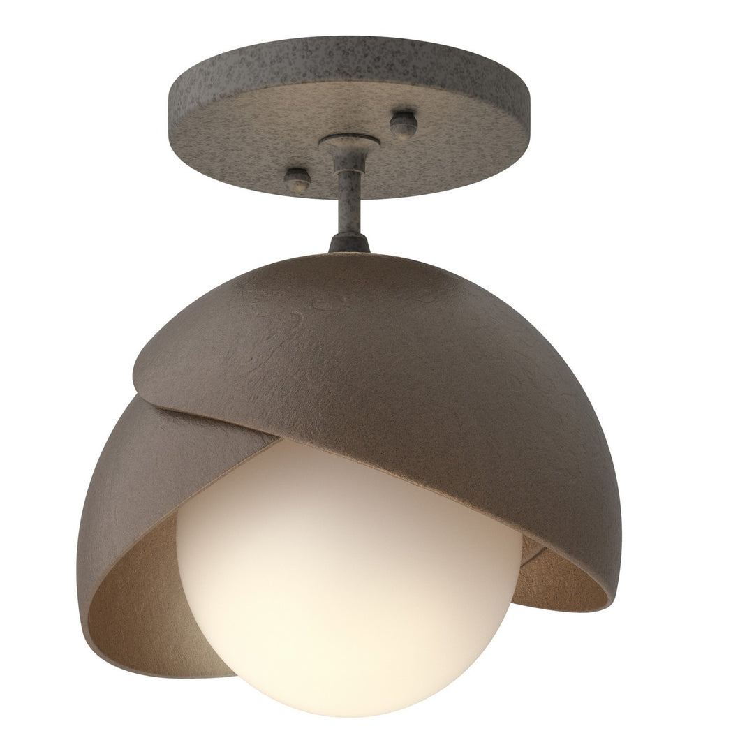 Hubbardton Forge Canada - 121377-SKT-20-05-GG0711 - One Light Semi-Flush Mount - Brooklyn - Natural Iron