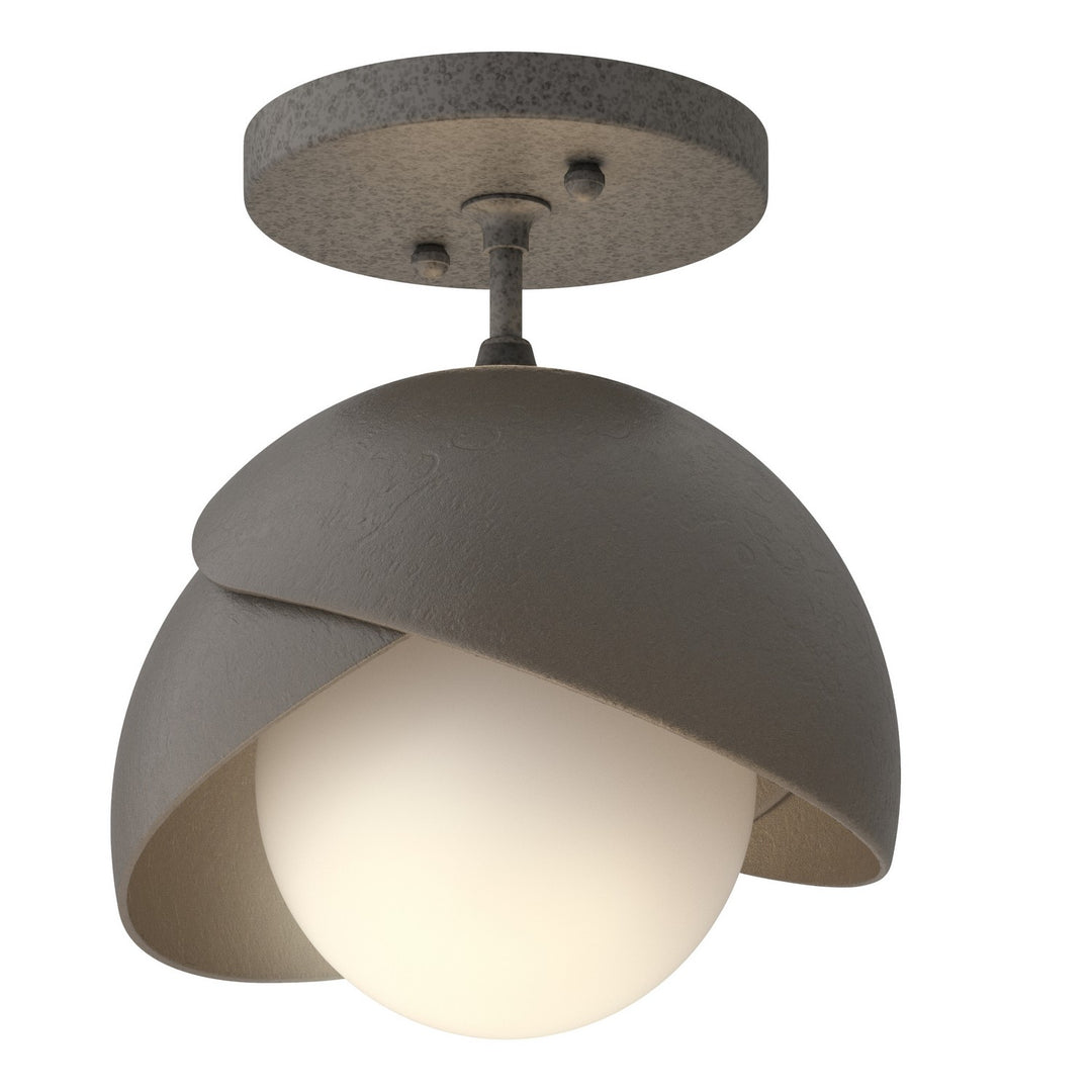 Hubbardton Forge Canada - 121377-SKT-20-07-GG0711 - One Light Semi-Flush Mount - Brooklyn - Natural Iron
