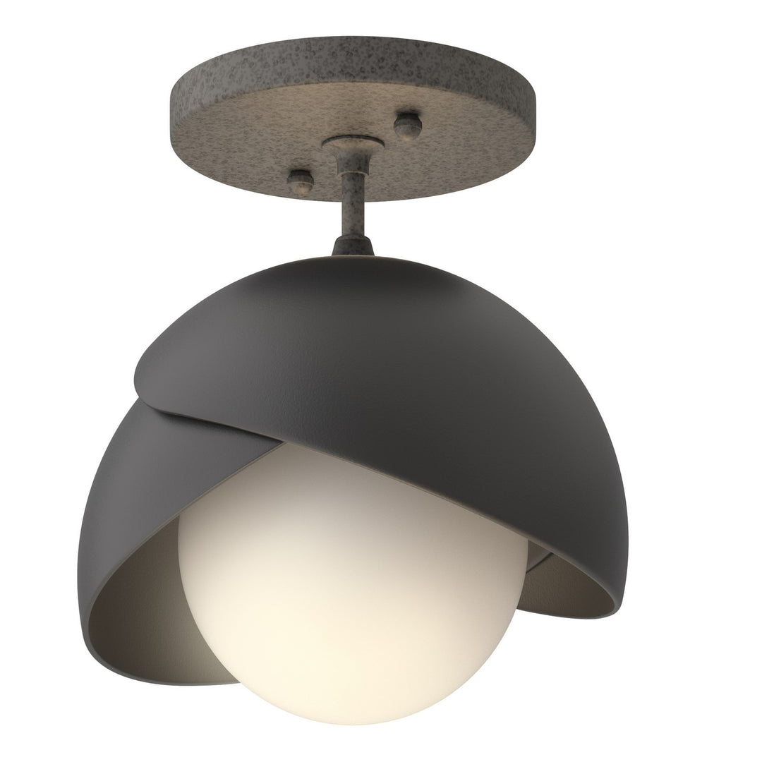 Hubbardton Forge Canada - 121377-SKT-20-10-GG0711 - One Light Semi-Flush Mount - Brooklyn - Natural Iron