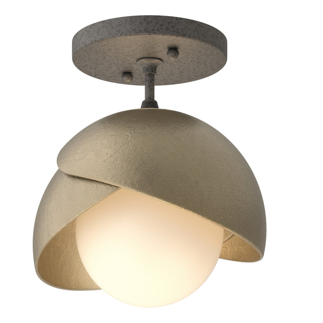 Hubbardton Forge Canada - 121377-SKT-20-84-GG0711 - One Light Semi-Flush Mount - Brooklyn - Natural Iron