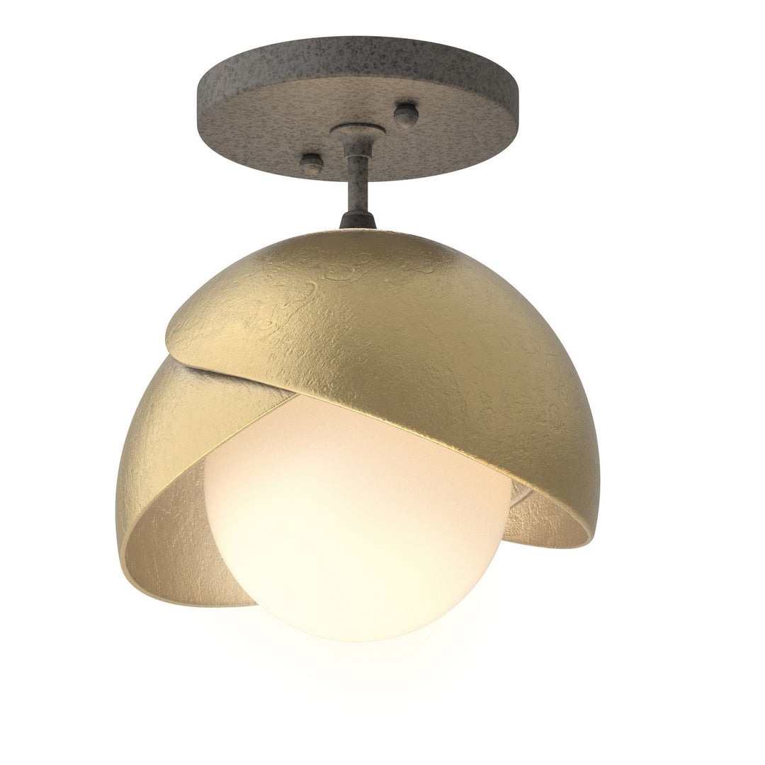 Hubbardton Forge Canada - 121377-SKT-20-86-GG0711 - One Light Semi-Flush Mount - Brooklyn - Natural Iron