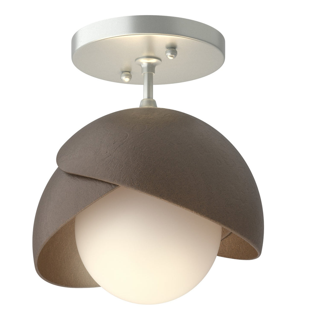 Hubbardton Forge Canada - 121377-SKT-82-05-GG0711 - One Light Semi-Flush Mount - Brooklyn - Vintage Platinum