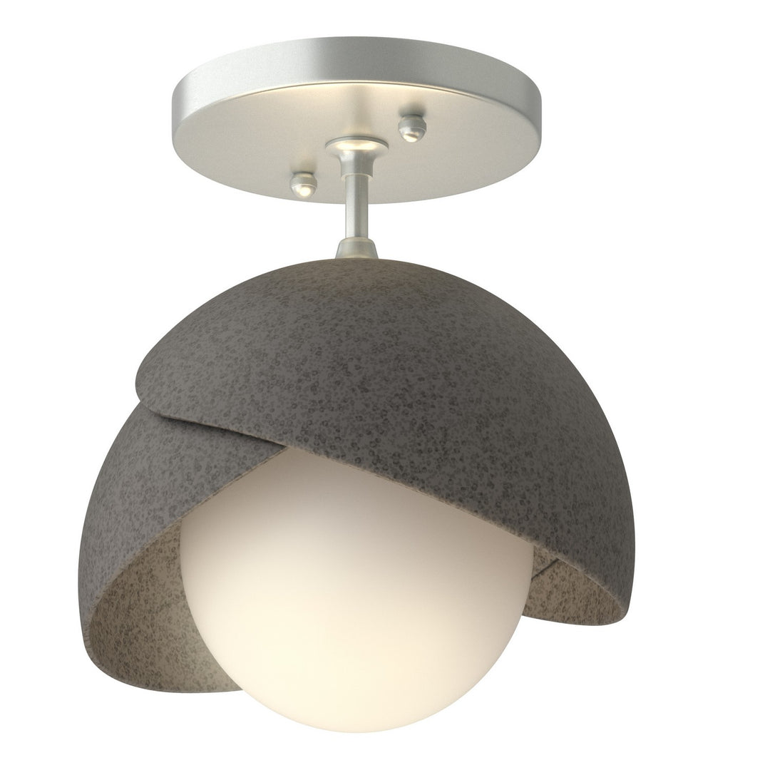 Hubbardton Forge Canada - 121377-SKT-82-20-GG0711 - One Light Semi-Flush Mount - Brooklyn - Vintage Platinum