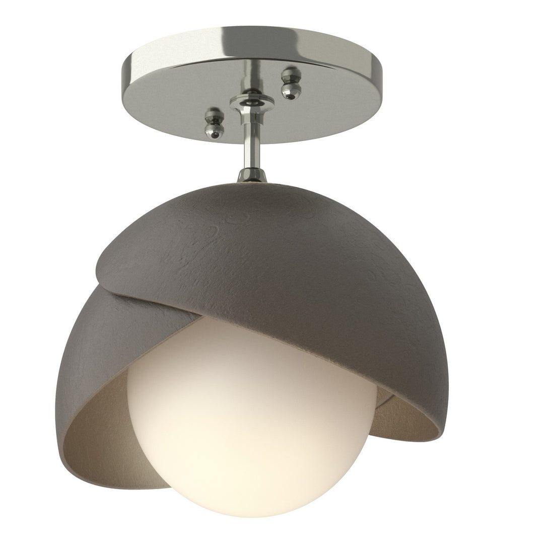 Hubbardton Forge Canada - 121377-SKT-85-07-GG0711 - One Light Semi-Flush Mount - Brooklyn - Sterling