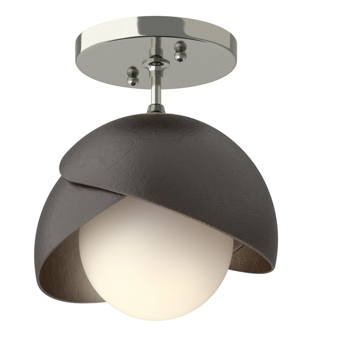 Hubbardton Forge Canada - 121377-SKT-85-14-GG0711 - One Light Semi-Flush Mount - Brooklyn - Sterling
