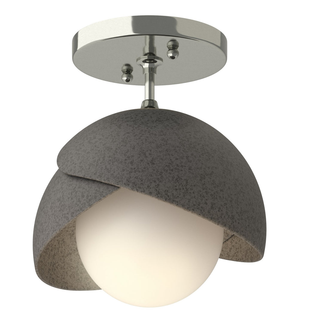 Hubbardton Forge Canada - 121377-SKT-85-20-GG0711 - One Light Semi-Flush Mount - Brooklyn - Sterling