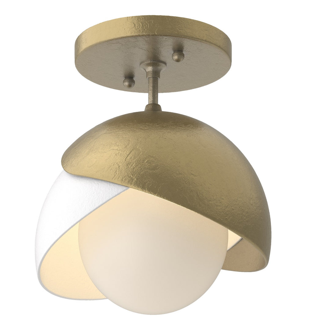 Hubbardton Forge Canada - 121377-SKT-86-02-GG0711 - One Light Semi-Flush Mount - Brooklyn - Modern Brass