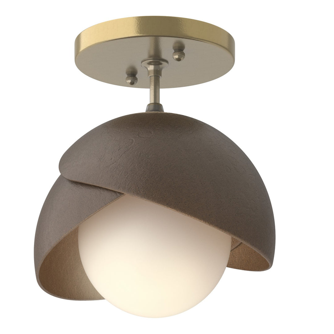 Hubbardton Forge Canada - 121377-SKT-86-05-GG0711 - One Light Semi-Flush Mount - Brooklyn - Modern Brass