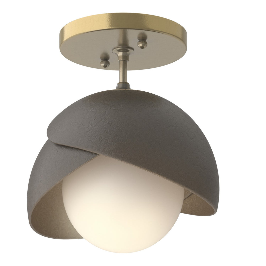 Hubbardton Forge Canada - 121377-SKT-86-07-GG0711 - One Light Semi-Flush Mount - Brooklyn - Modern Brass