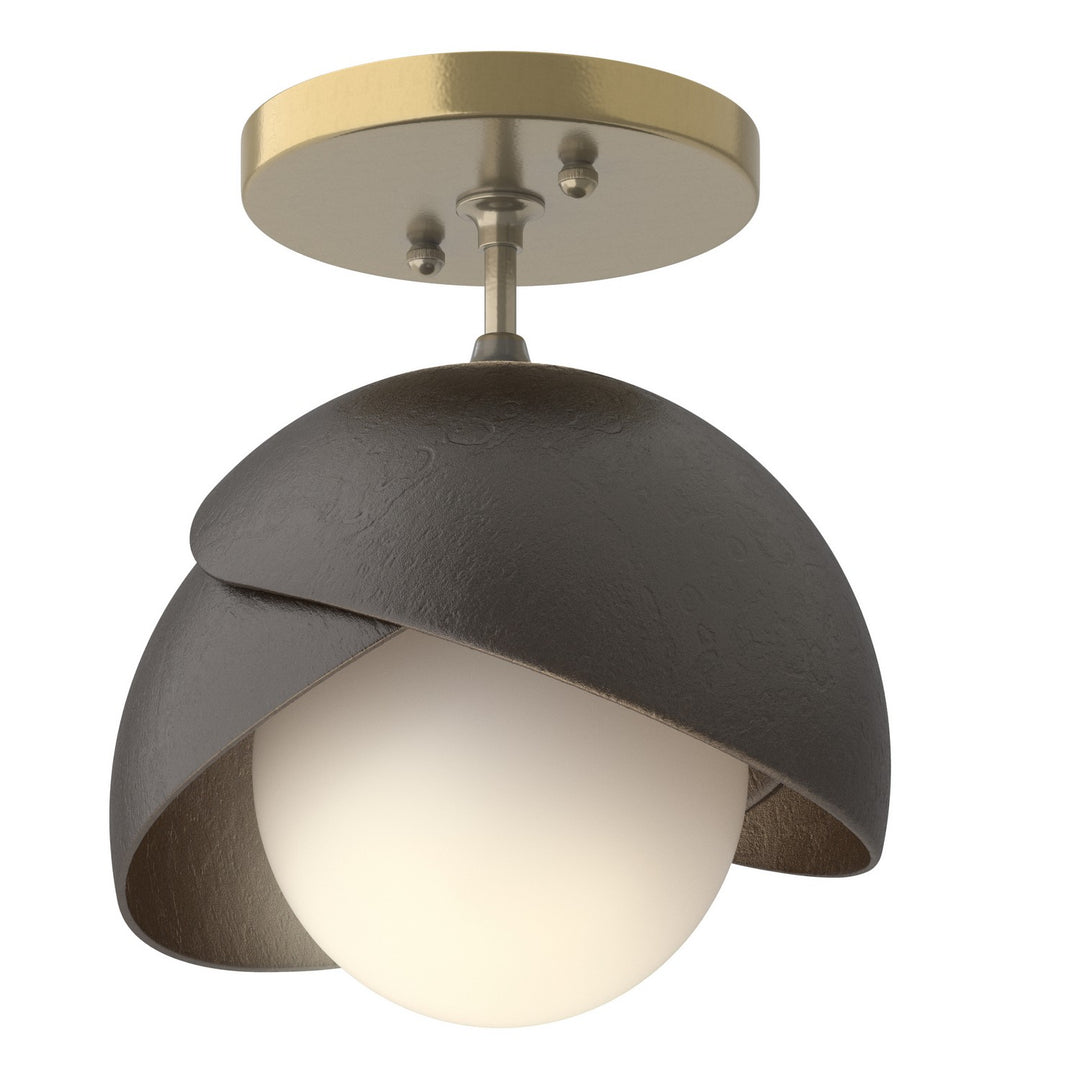 Hubbardton Forge Canada - 121377-SKT-86-14-GG0711 - One Light Semi-Flush Mount - Brooklyn - Modern Brass