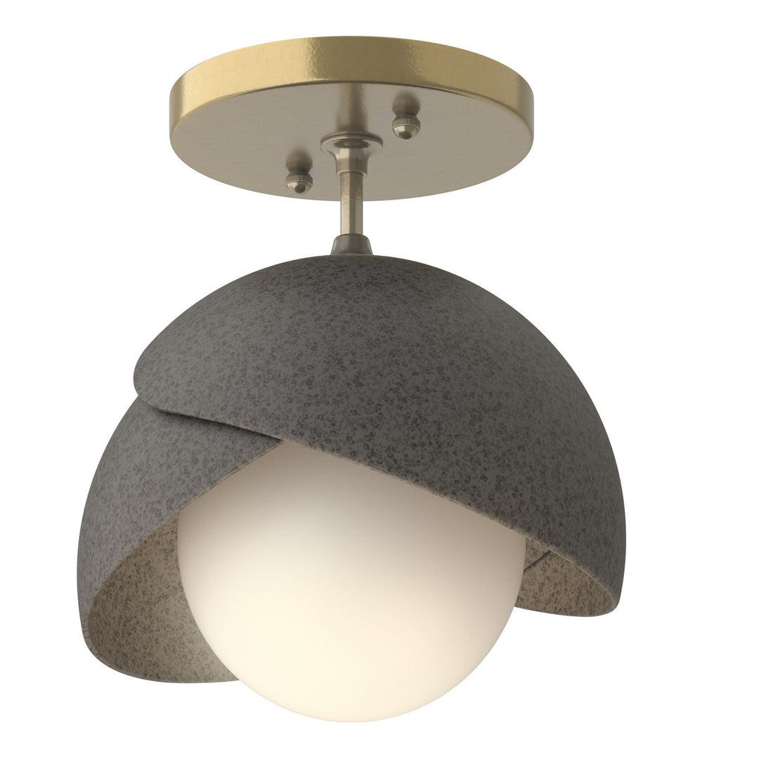 Hubbardton Forge Canada - 121377-SKT-86-20-GG0711 - One Light Semi-Flush Mount - Brooklyn - Modern Brass