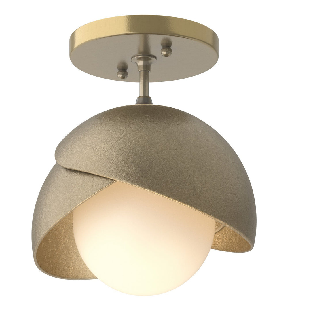 Hubbardton Forge Canada - 121377-SKT-86-84-GG0711 - One Light Semi-Flush Mount - Brooklyn - Modern Brass