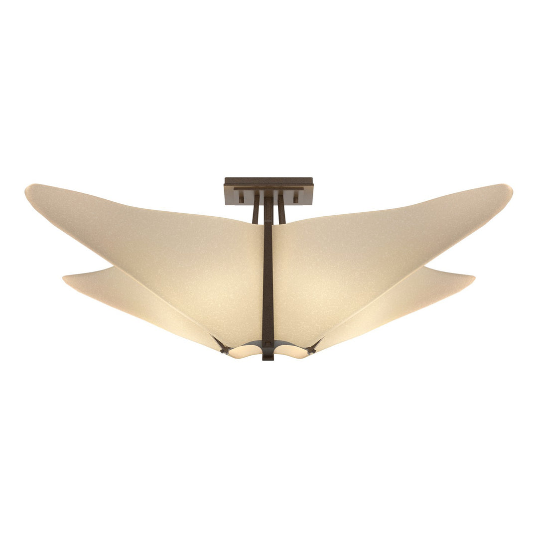 Hubbardton Forge Canada - 123305-SKT-05-SH1995 - Four Light Semi-Flush Mount - Kirigami - Bronze
