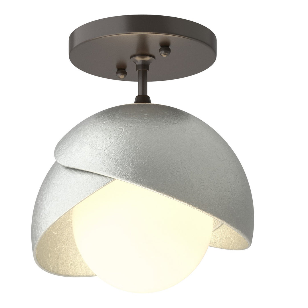 Hubbardton Forge Canada - 121377-SKT-14-82-GG0711 - One Light Semi-Flush Mount - Brooklyn - Oil Rubbed Bronze