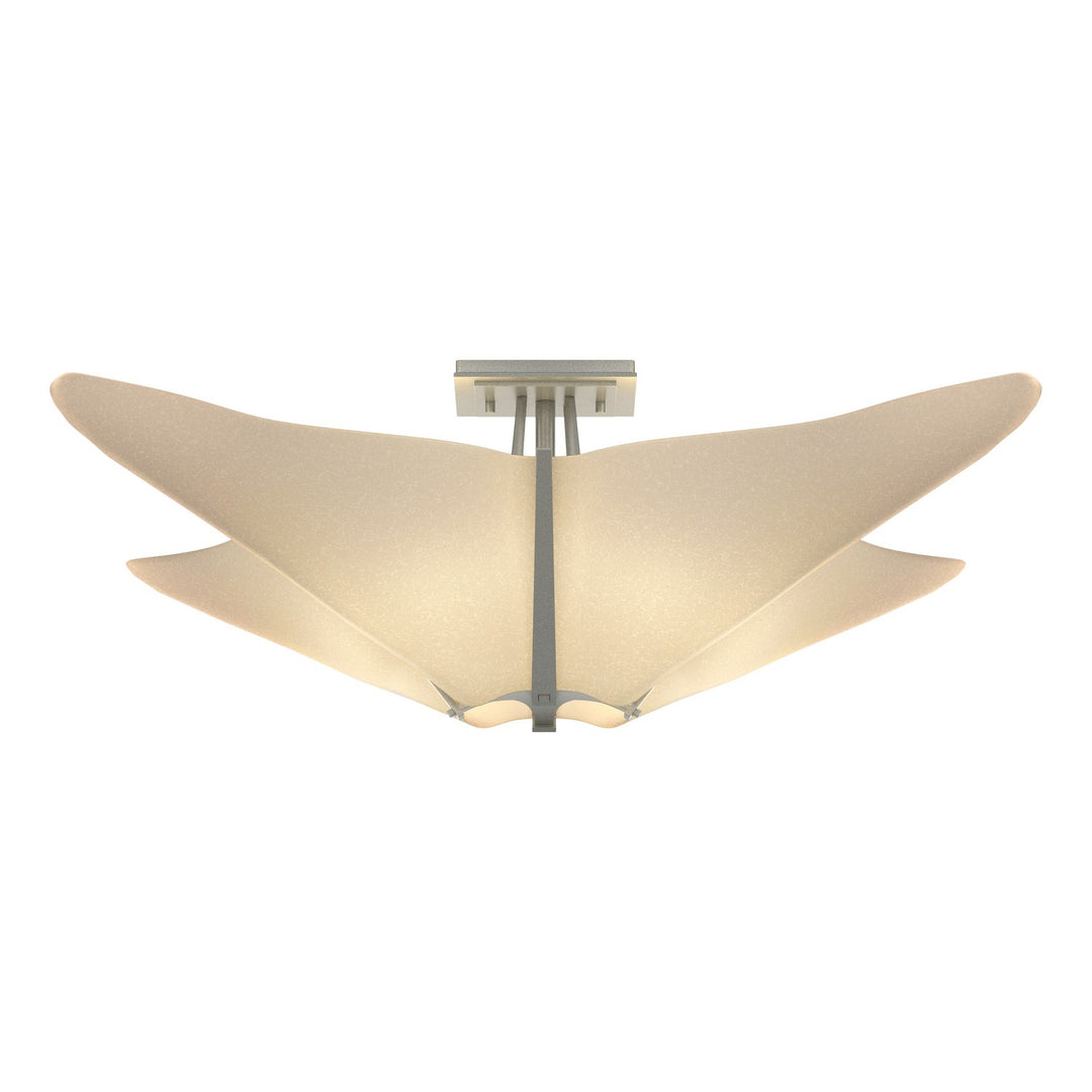Hubbardton Forge Canada - 123305-SKT-82-SH1995 - Four Light Semi-Flush Mount - Kirigami - Vintage Platinum