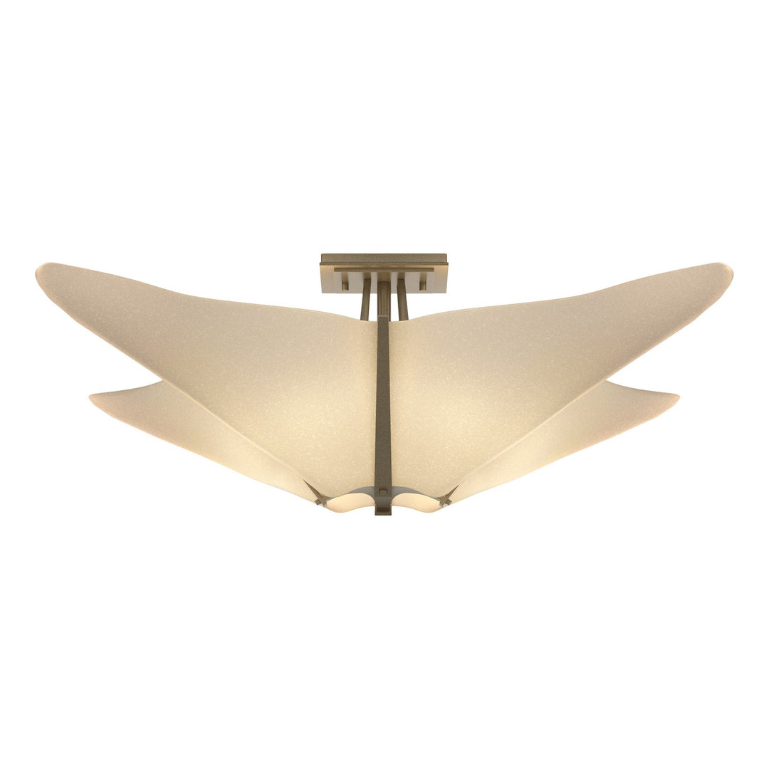 Hubbardton Forge Canada - 123305-SKT-84-SH1995 - Four Light Semi-Flush Mount - Kirigami - Soft Gold